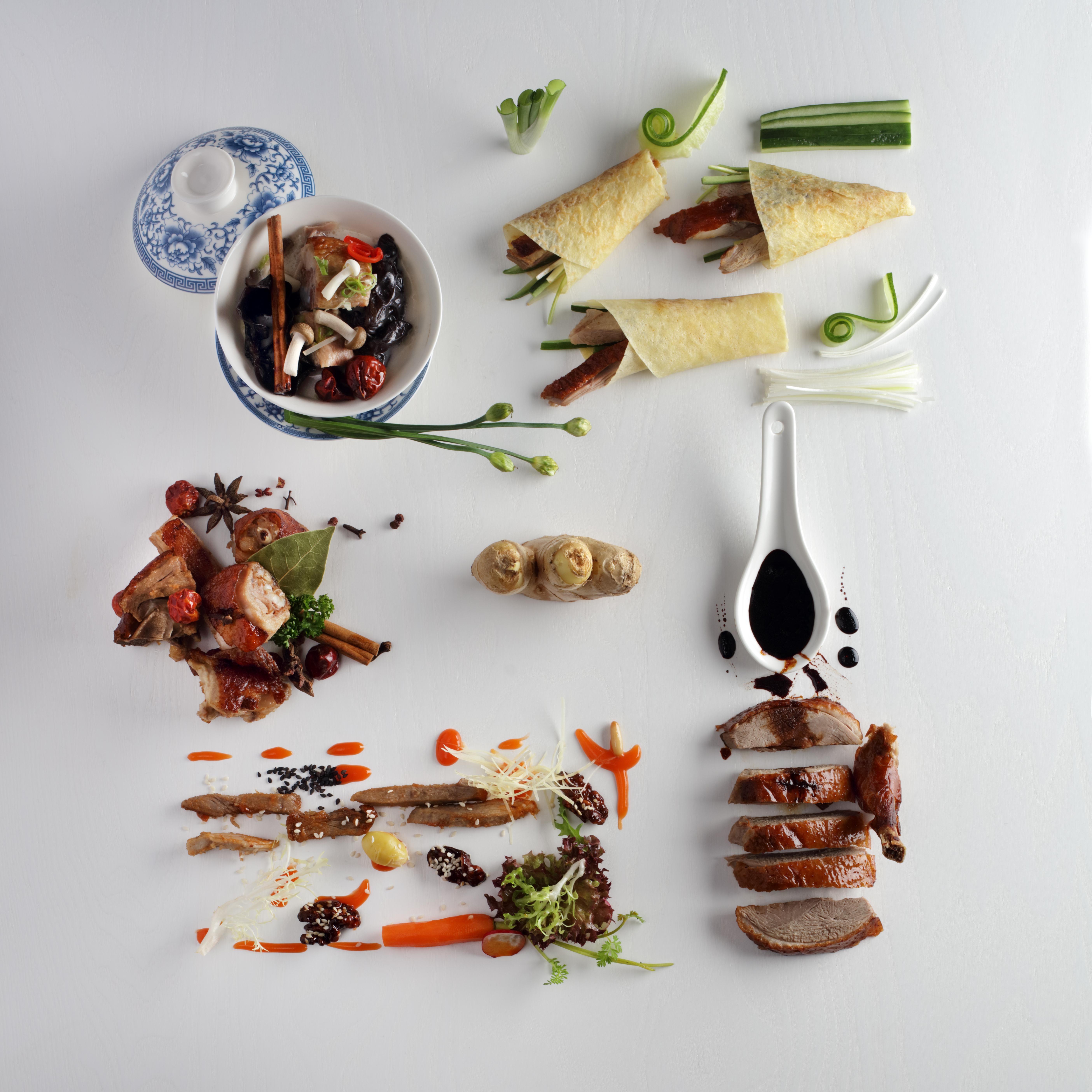 Shangri-La Qaryat Al Beri, Abu Dabi Exterior foto A selection of Chinese food